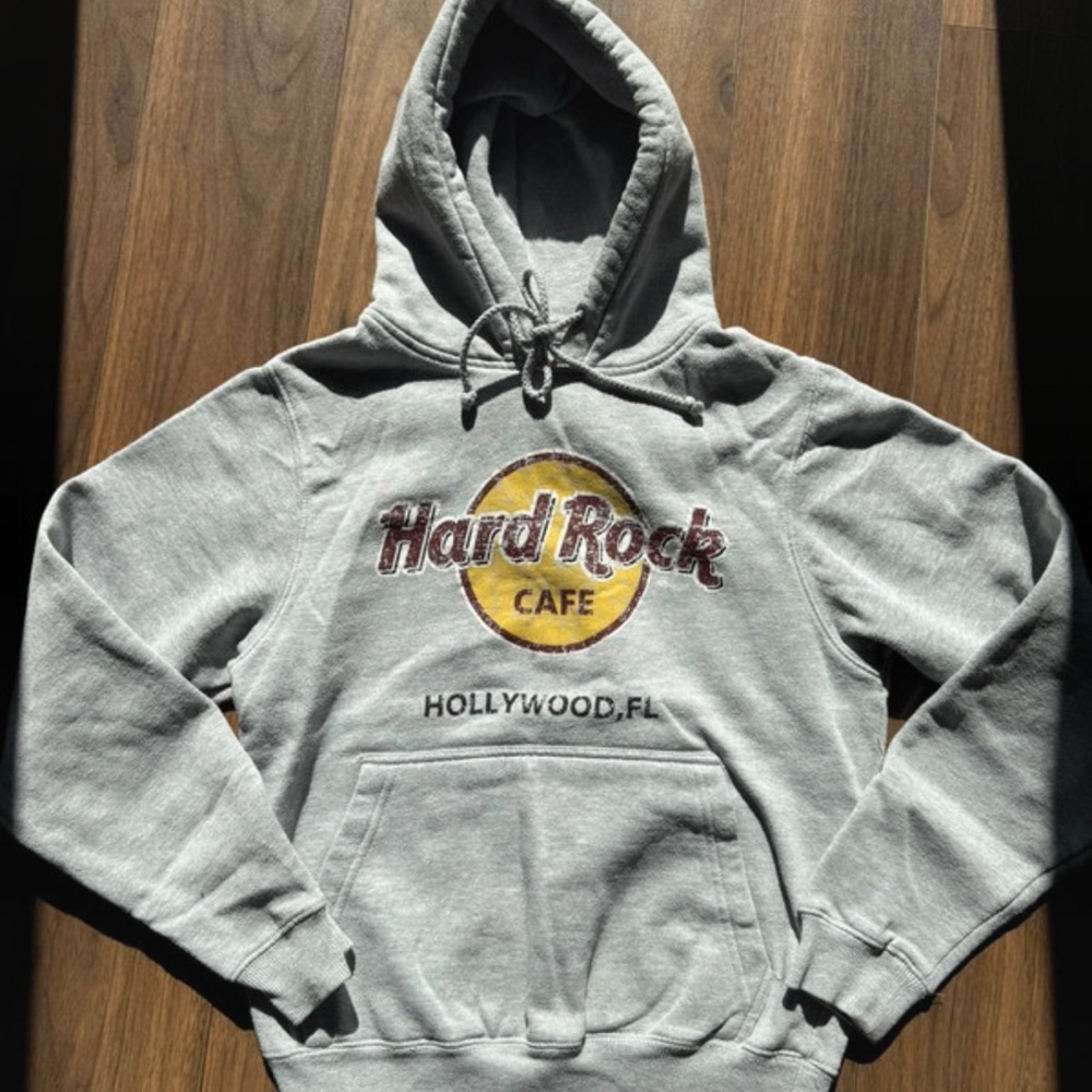 Hard Rock Cafe Light Gray Hoodie Small
